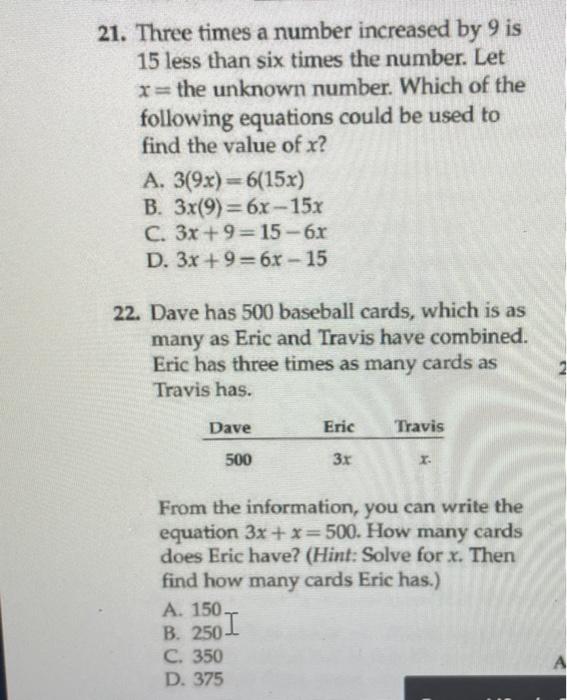 six increased by three times a number is 42