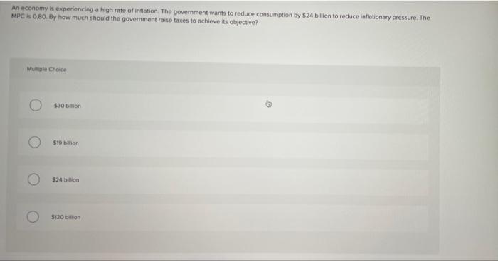 Solved An economy is experiencing a high rate of inflation. | Chegg.com