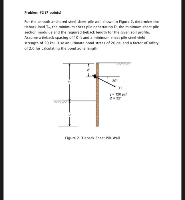 Solved Problem \#2 (7 points) For the smooth anchored steel | Chegg.com