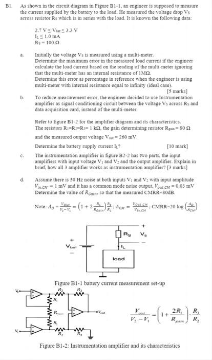 Solved B1. As Shown In The Circuit Diagram In Figure B1-1, | Chegg.com