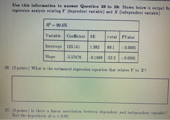 Solved Use this information to answer Question 26 to 29: | Chegg.com