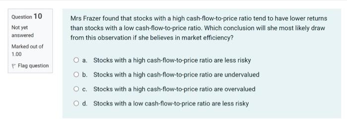 Solved Question 10 Not yet answered Marked out of 1.00 P | Chegg.com