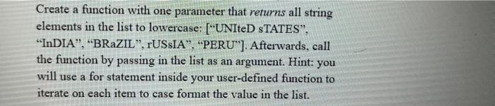 Solved Create a function with one parameter that returns all | Chegg.com