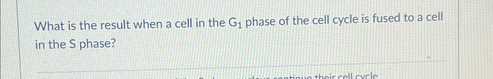 Solved What is the result when a cell in the G1 phase of Biology Diagrams