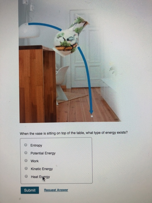 Solved When the vase is sitting on top of the table, what