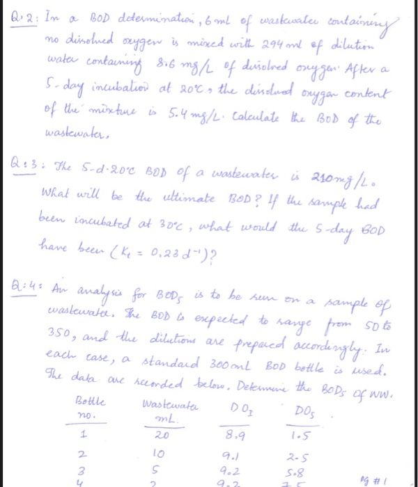 Solved no dissolved dilution Q12 In a BoD determinationi ,