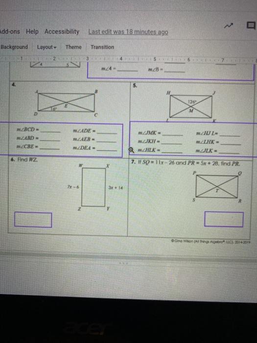 Unit 7 Polygons Quadrilaterals Homework 4 Rectangles ...