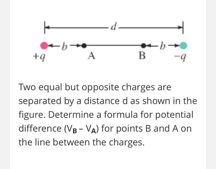 Solved --- B- -9 +4 А B Two Equal But Opposite Charges Are | Chegg.com