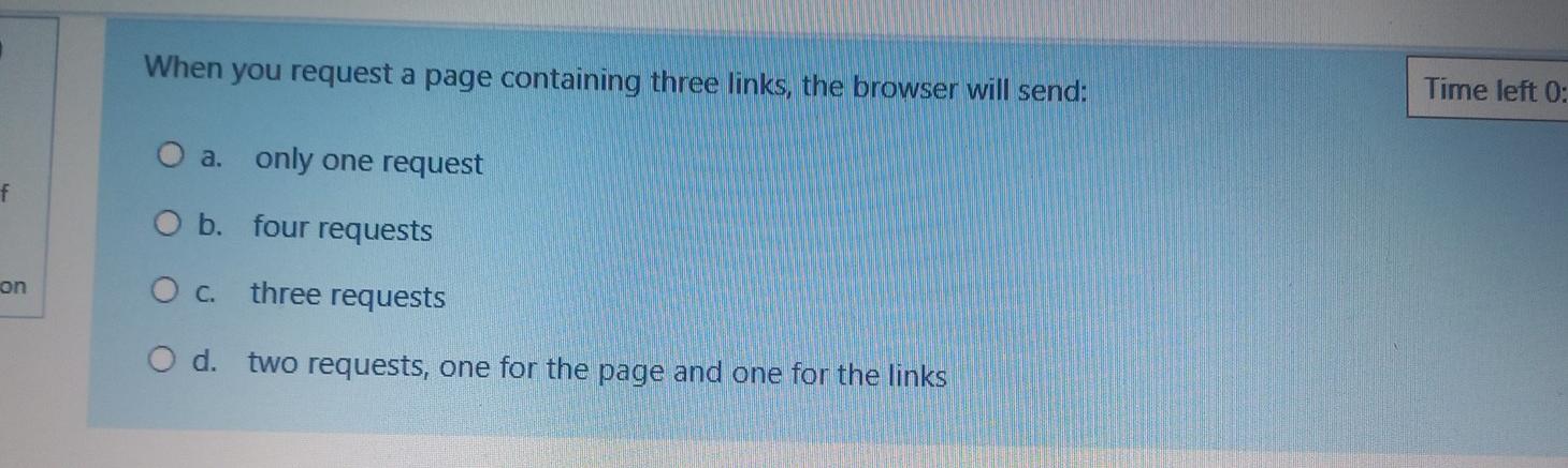 Solved When you request a page containing three links, the | Chegg.com