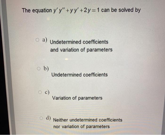 Solved The equation y'y