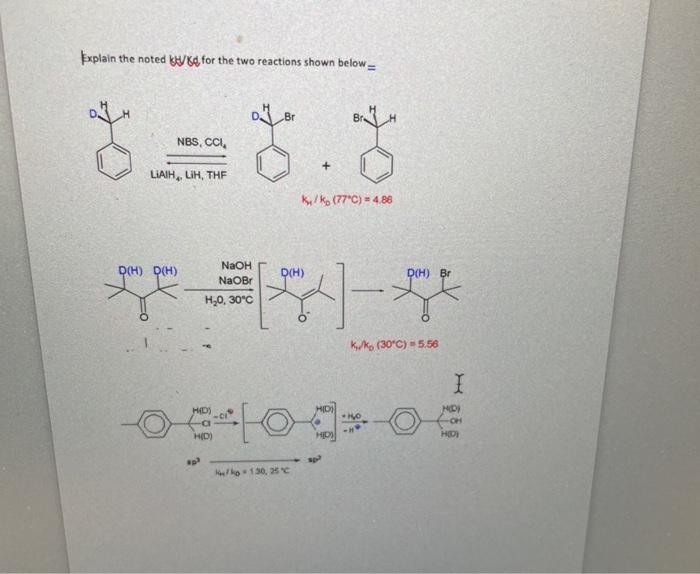 Solved Explain the noted 6d for the two reactions shown | Chegg.com