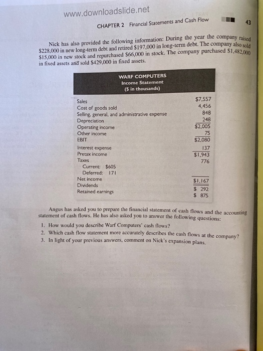 Download Solved Cash Flows At Warf Computers Inc Warf Computers Chegg Com