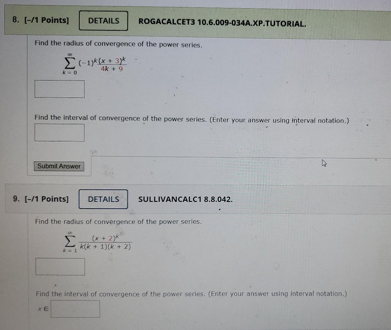Solved . [-/1 Points] DETAILS Tutorial Exercise This | Chegg.com