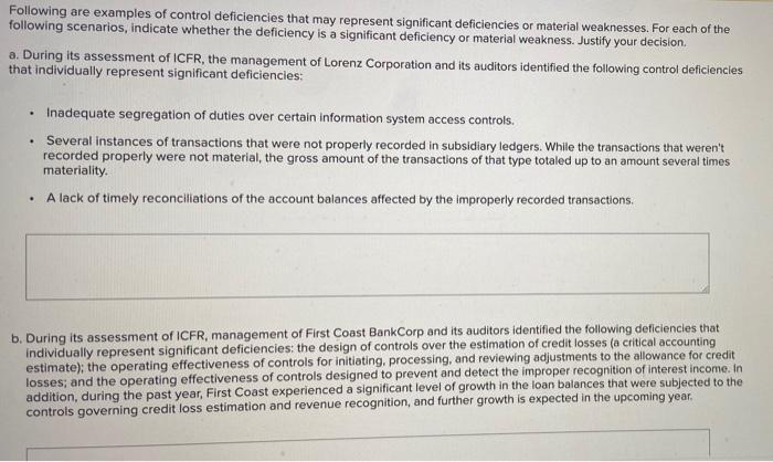 solved-following-are-examples-of-control-deficiencies-that-chegg