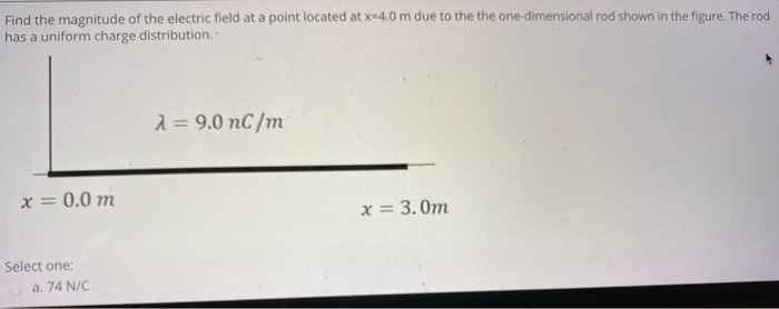 Solved Find the magnitude of the electric field at a point | Chegg.com