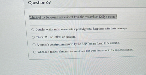 Solved Question 69Which of the following was evident from | Chegg.com