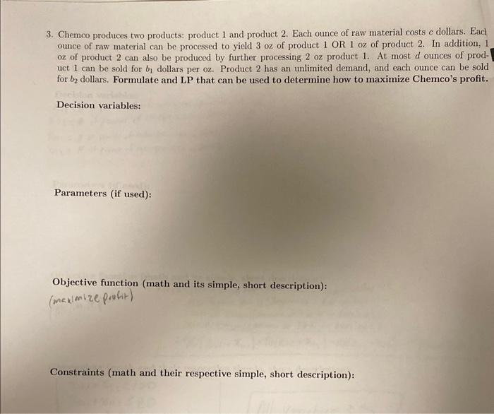 Solved 3. Chemco Produces Two Products: Product 1 And | Chegg.com