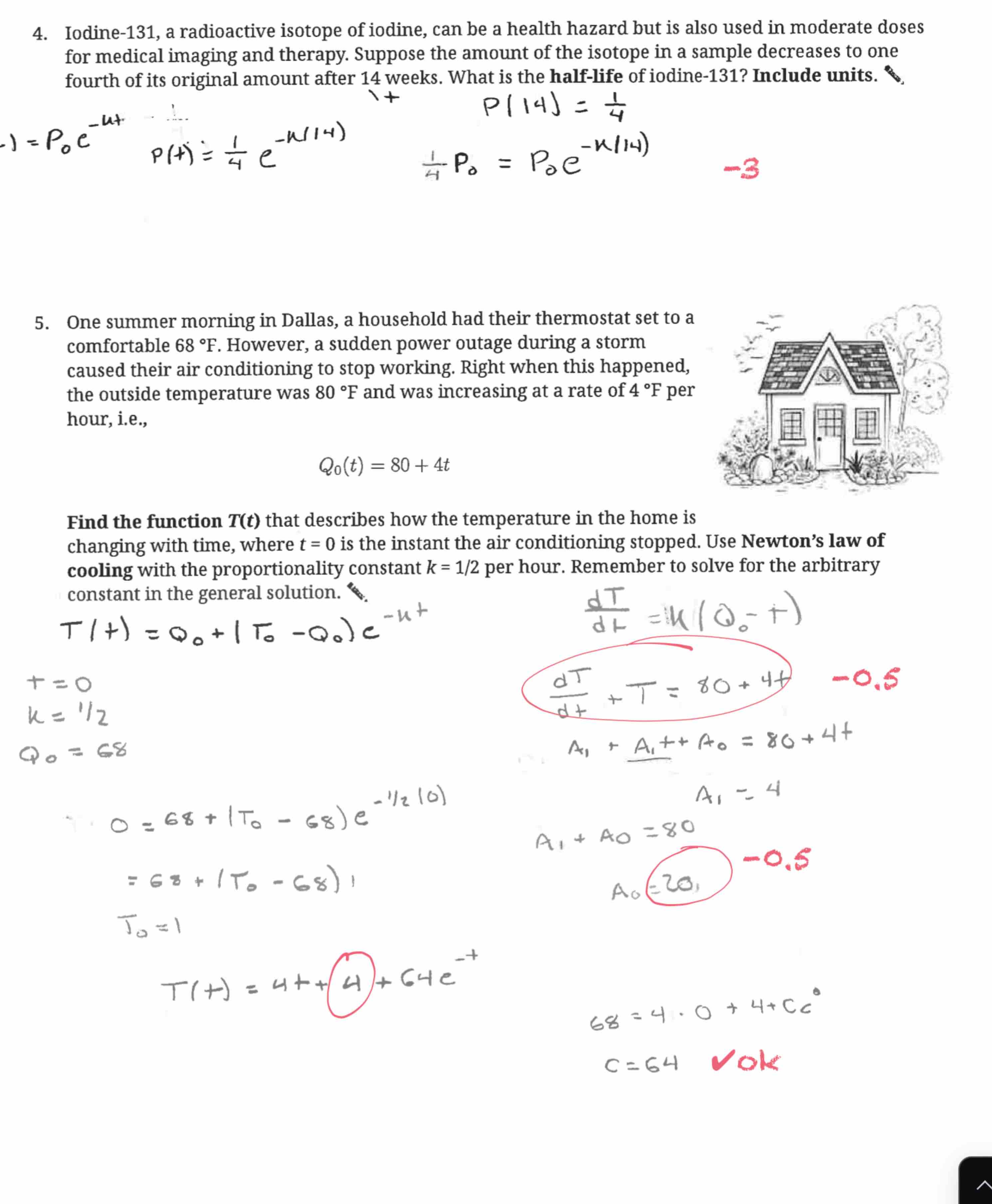 Solved Q0 T 80 4tfind The Function T T ﻿that Describes How