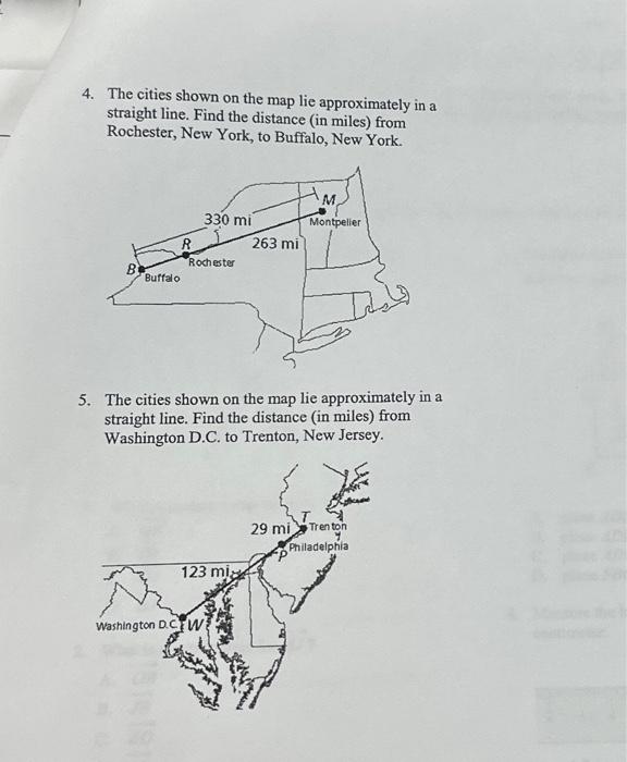 Solved 4. The Cities Shown On The Map Lie Approximately In A 