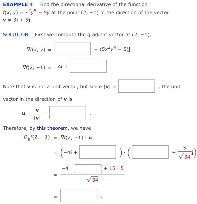 Solved Example 4 Find The Directional Derivative Of The