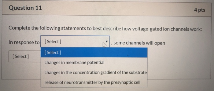 Solved Question 11 4 Pts Complete The Following Statements 9094