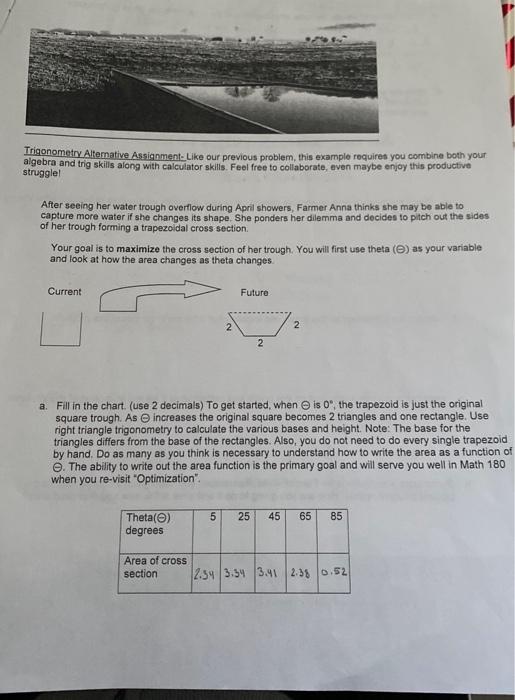 Solved Trigonometry Altemative Assignment-Like our previous | Chegg.com
