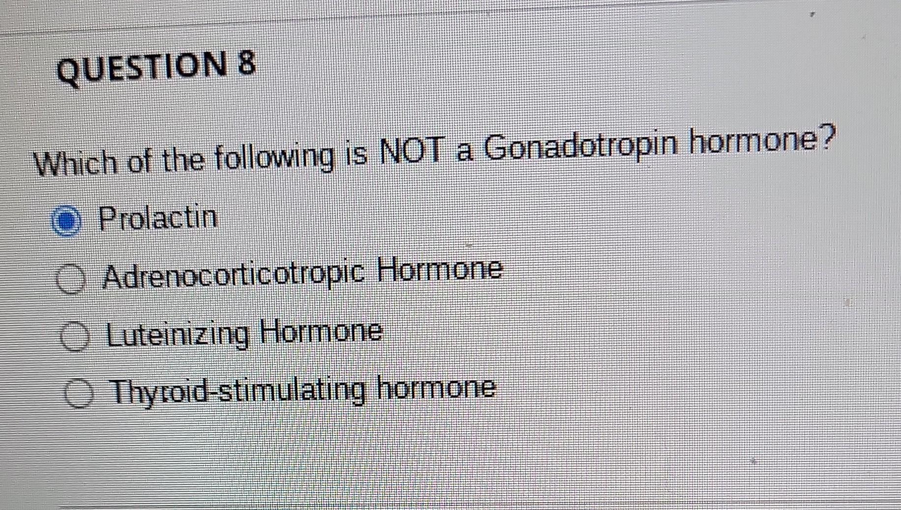 Which Of The Following Is A Gonadotropic Hormone Solved Which of the following is NOT a Gonadotropin hormone? | Chegg.com
