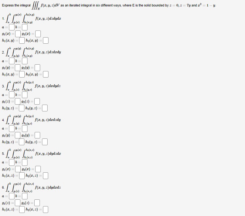 Solved Express The Integral ∭ef X Y Z Dv ﻿as An Iterated