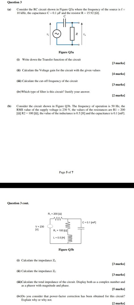 Solved Question 3 (a) Consider The RC Circuit Shown In | Chegg.com