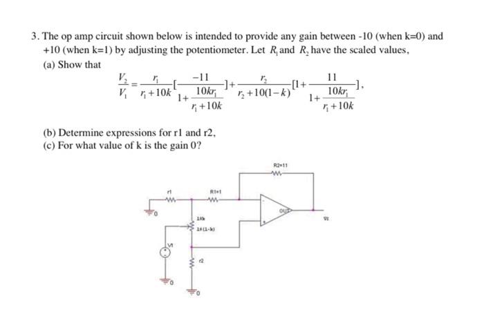 Solved 3. The op amp circuit shown below is intended to | Chegg.com