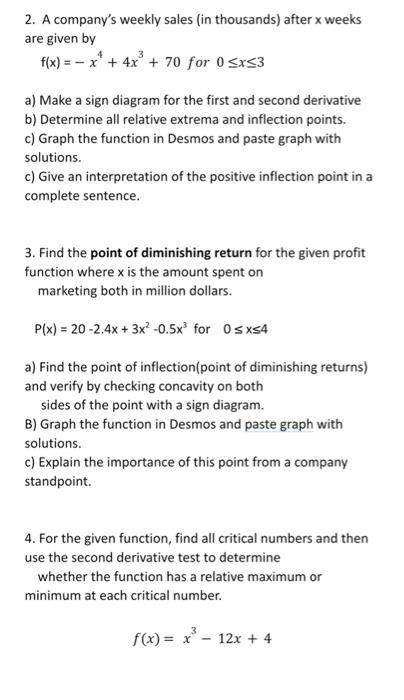 Solved MAT 263 Homework Section 3.1 -3.2 Directions: Show | Chegg.com