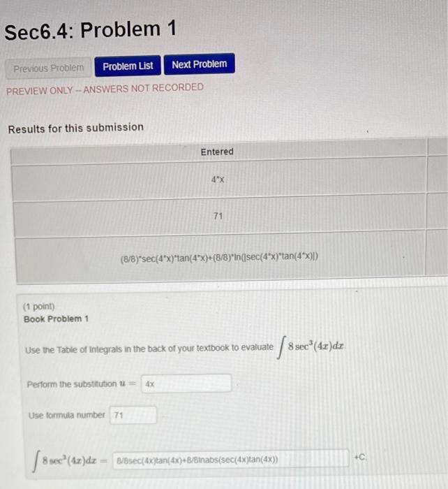 Solved Sec6.4: Problem 1 Previous Problem Problem List Next | Chegg.com