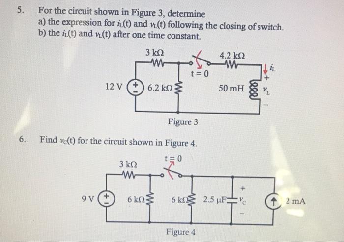 Solved 5. For the circuit shown in Figure 3, determine a) | Chegg.com