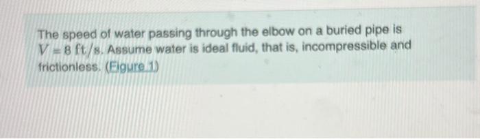 Solved The speed of water passing through the elbow on a | Chegg.com