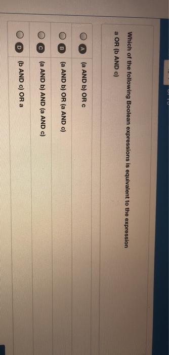 Solved Which of the following Boolean expressions is | Chegg.com