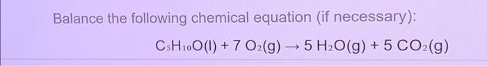 Solved Balance The Following Chemical Equation If 3369