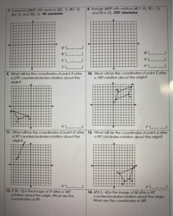 Solved Unit Nine Transformations Homework Three Rotations 5592