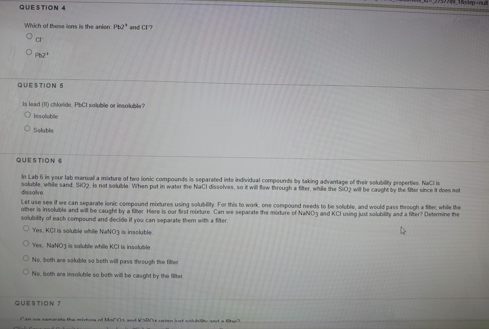 Solved QUESTION 1 Solubility of ionic compounds is | Chegg.com
