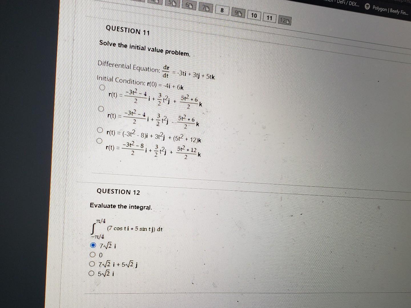Solved QUESTION 11 Solve the initial value problem. | Chegg.com