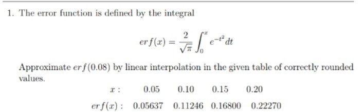Solved The error function is defined by the | Chegg.com
