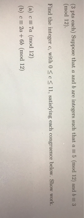 Solved (3 Pts Each) Suppose That A And B Are Integers Such | Chegg.com