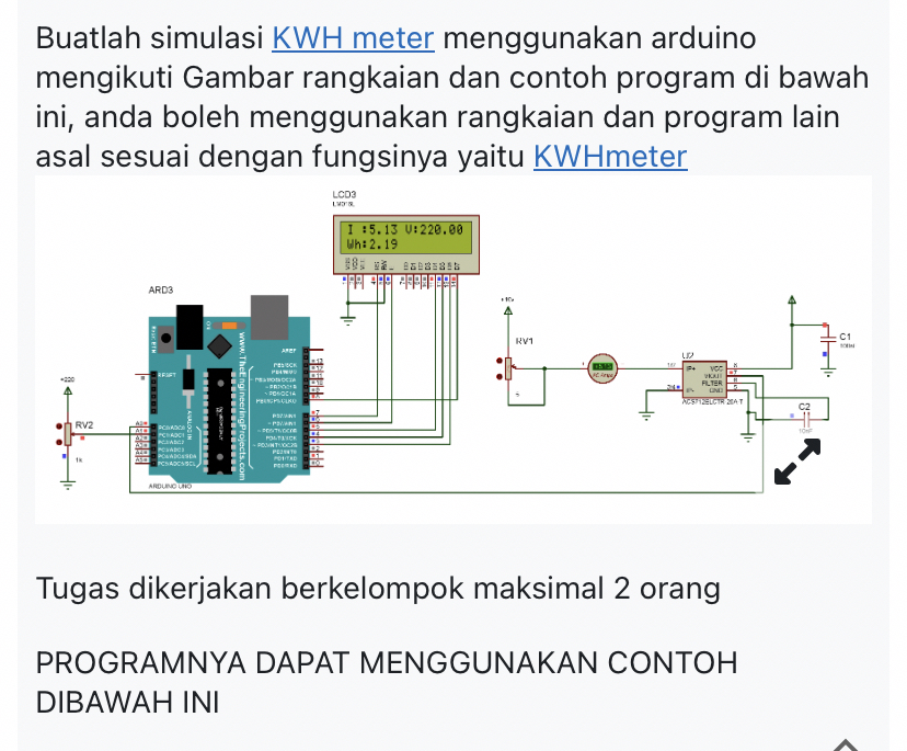 Solved Buatlah simulasi KWH meter menggunakan arduino | Chegg.com