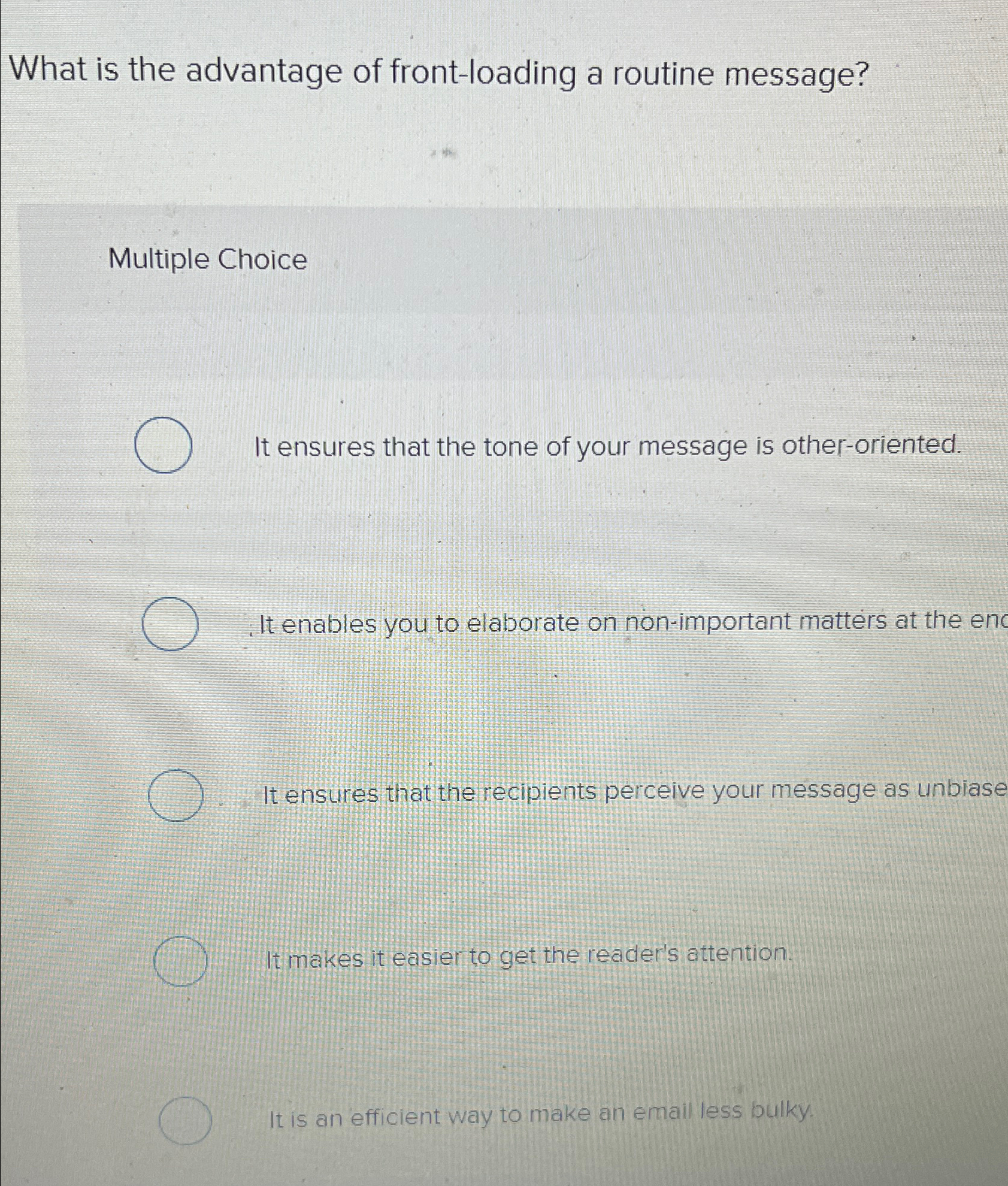 Solved What is the advantage of front-loading a routine | Chegg.com