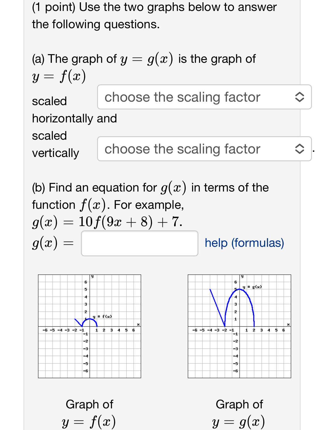 Solved (1 ﻿point) ﻿Use the two graphs below to answer the | Chegg.com