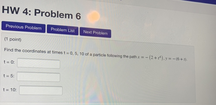 Solved HW 4: Problem 6 Previous Problem Problem List Next | Chegg.com