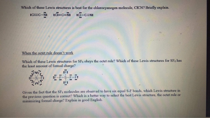 Solved Which Of These Lewis Structures Is Best For The Ch Chegg Com