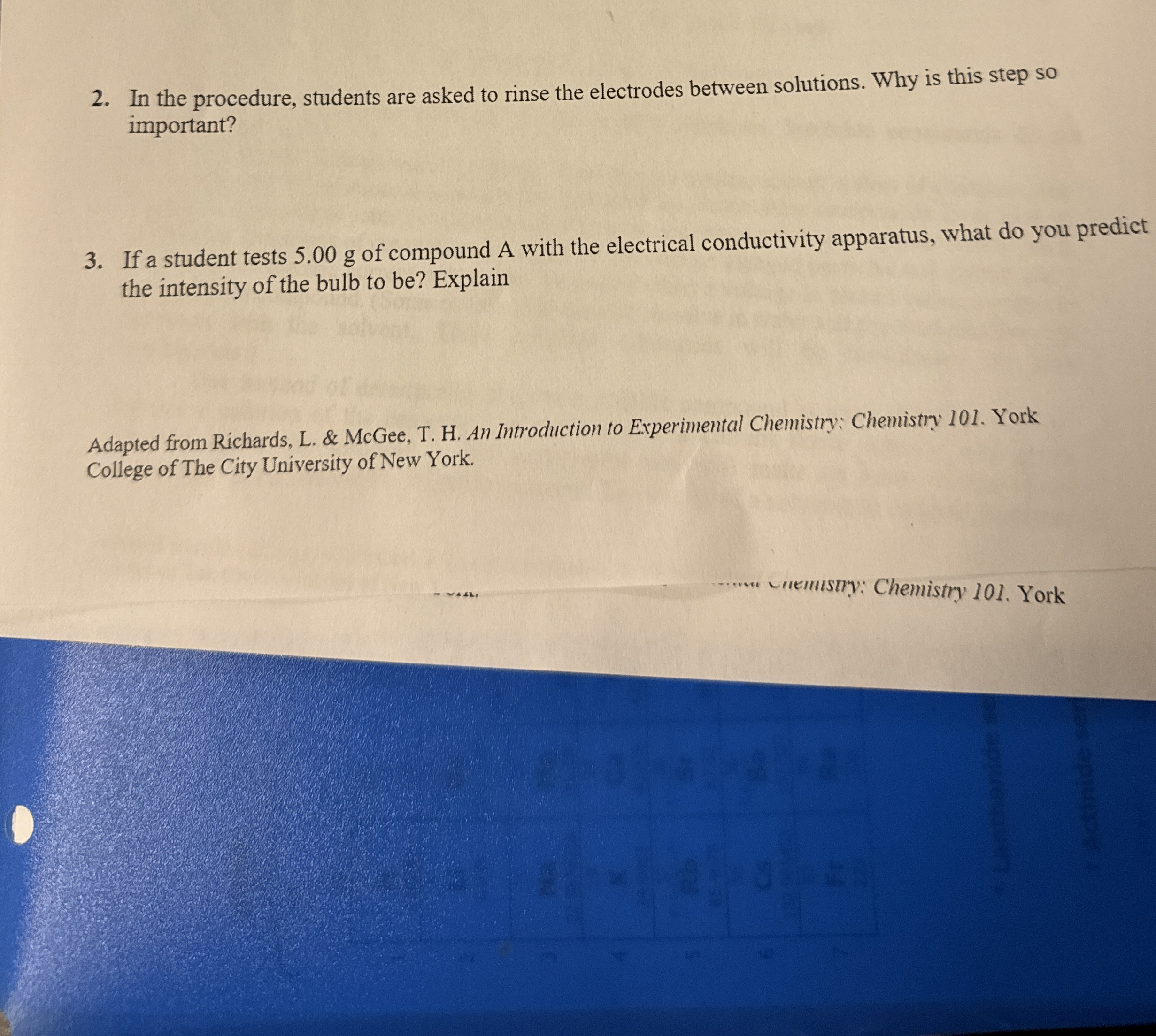 Solved In the procedure, students are asked to rinse the