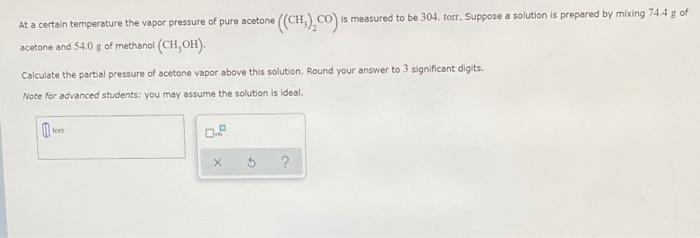 Solved At a certain temperature the vapor pressure of pure | Chegg.com