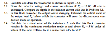 Solved 3.1. ﻿Calculate and draw the waveforms as shown in | Chegg.com