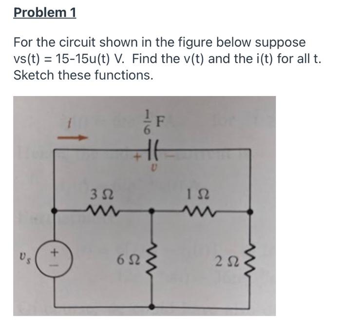 Solved Problem 1 For The Circuit Shown In The Figure Below | Chegg.com